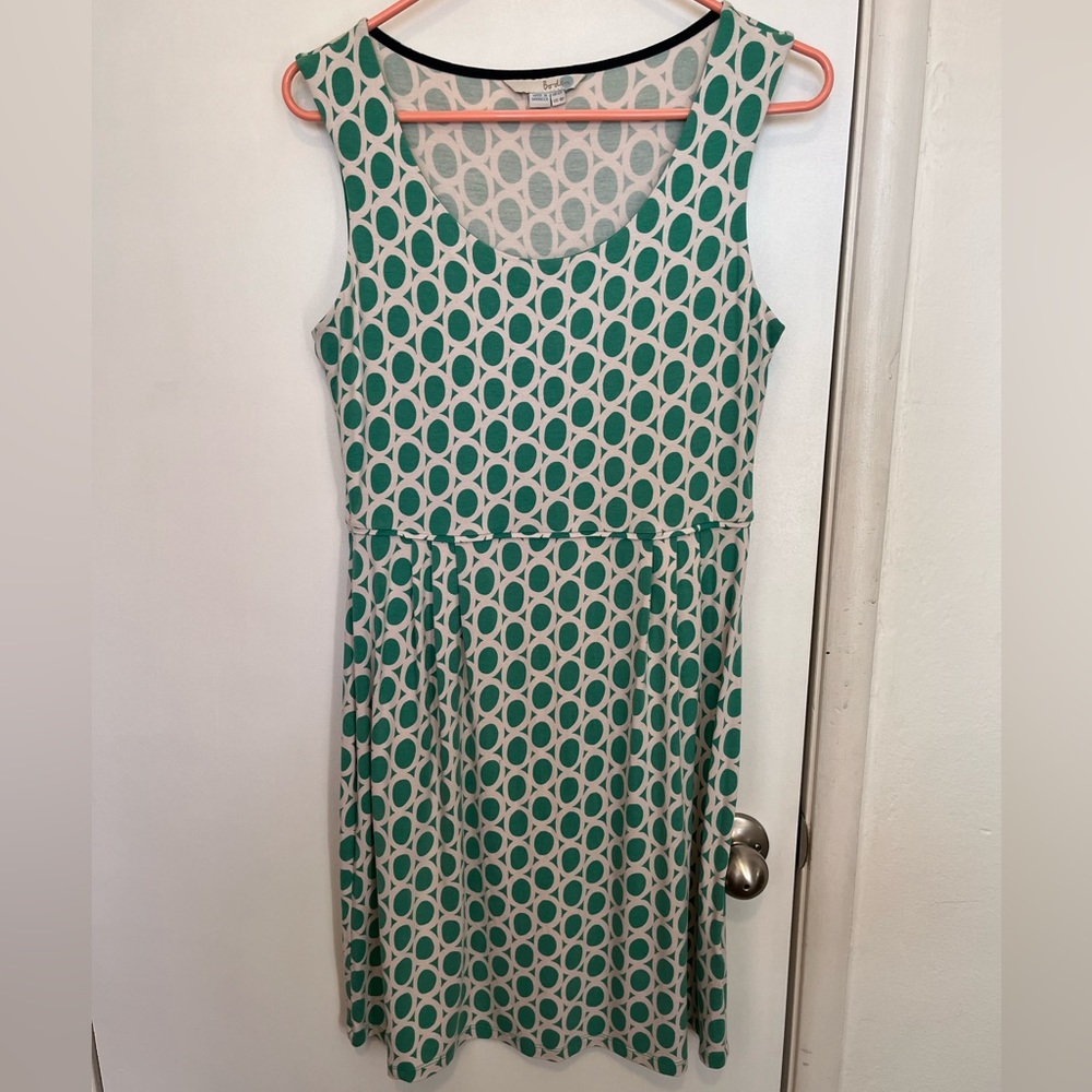 Boden green circle print tank dress